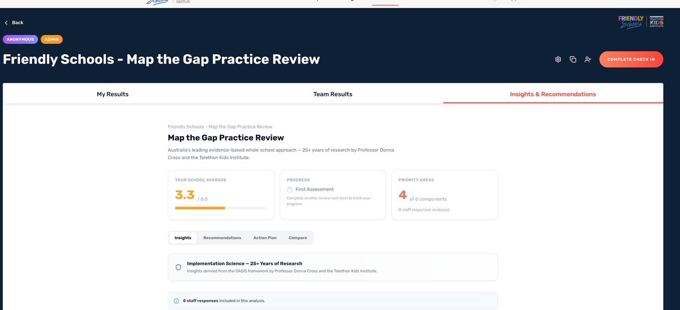 Map the Gap dashboard preview showing the practice review interface
